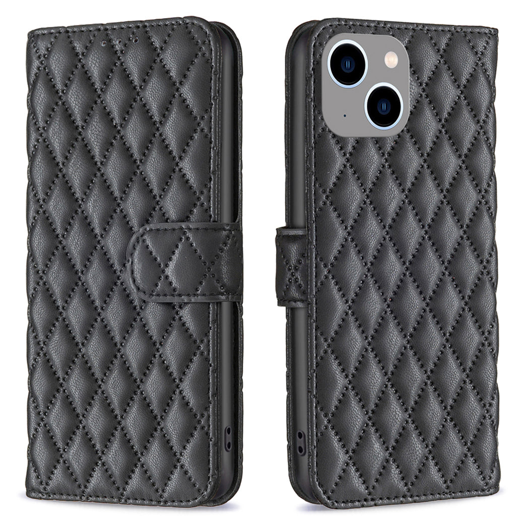 Binfen Color BF Style-14 for iPhone 15 Anti-Scratch Cell Phone Shell Imprinted Stand Leather Wallet Smartphone Cover - Black Binfen Color BF Style-14 for iPhone 15 Anti-Scratch Cell Phone Shell Imprinted Stand Leather Wallet Smartphone Cover - Black